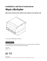 Mayku Multiplier MMUA22100AA Installation And User Instructions Manual preview