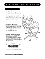 Предварительный просмотр 1 страницы Mayline MANAGERIAL MID-BACK CHAIR Operating Instructions