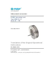 Предварительный просмотр 1 страницы Mayr ROBA-servostop 8982.00 01 Operational Instructions