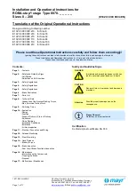 Предварительный просмотр 1 страницы Mayr ROBA-stop-stage Installation And Operation Instruction Manual