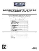 Preview for 1 page of Maytag Commercial MEDP575G Installation Instructions Manual