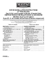 Maytag Commercial MGDP575GW Installation Instructions Manual preview