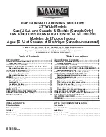 Preview for 1 page of Maytag Commercial MGDP575GW Installation Instructions Manual