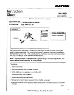 Предварительный просмотр 2 страницы Maytag 12001908 Instruction Sheet