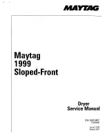 Предварительный просмотр 1 страницы Maytag 1999 Sloped-Front Service Manual