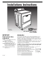 Maytag 3RLGR5437 Installation Instructions Manual предпросмотр