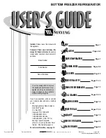 Maytag Bottom freezer refrigerator User Manual preview