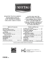 Preview for 1 page of Maytag BRAVOS MVWB850WB1 Use And Care Manual