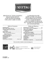 Preview for 1 page of Maytag Bravos MVWB850Y Use And Care Manual