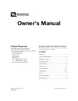 Maytag Chest Freezers Owner'S Manual предпросмотр