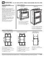 Maytag CWE4100AC - 24" Single Electric Wall Oven Dimension Manual предпросмотр