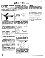 Предварительный просмотр 8 страницы Maytag gas range featuring Owner'S Manual