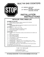 Предварительный просмотр 1 страницы Maytag KGSC100S Installation Instructions Manual