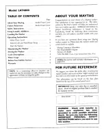 Maytag LAT4000 User Manual preview