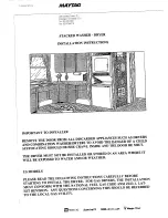 Maytag LDE7804 Installation Instructions Manual preview