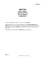 Maytag MAH5500B Supplemental Service Manual preview