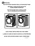 Preview for 1 page of Maytag MAH9700AWW - Neptune Front-Load Washer Installation Instructions Manual