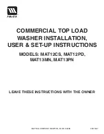 Предварительный просмотр 1 страницы Maytag MAT12CS User And Setup Manual