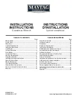 Предварительный просмотр 1 страницы Maytag MAT20PDAWW Installation Instructions Manual