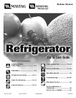 Maytag MBF2256KEB - Bottom Freezer Refridgerator Use & Care Manual preview