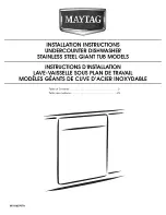 Предварительный просмотр 1 страницы Maytag MDB7609AWB - 24" Tall Tub Dishwasher Installation Instructions Manual