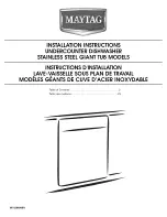 Предварительный просмотр 1 страницы Maytag MDB7749AWB1 Installation Instructions Manual