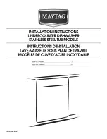 Предварительный просмотр 1 страницы Maytag MDB7749S Installation Instructions Manual