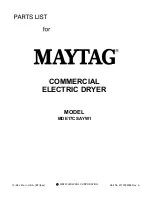 Предварительный просмотр 1 страницы Maytag MDE17CSAYW - 7.4 cu. Ft. Commercial Electric Dryer Parts List