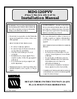 Предварительный просмотр 1 страницы Maytag MDG-120PVV Installation Manual