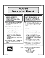 Maytag MDG-50 Installation Manual предпросмотр