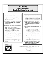 Предварительный просмотр 1 страницы Maytag MDG-75 Installation Manual