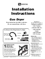 Предварительный просмотр 1 страницы Maytag MDG2706AWW Installation Instructions Manual