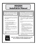 Предварительный просмотр 1 страницы Maytag MDG30V Installation Manual