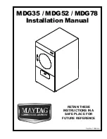 Maytag MDG35 Installation Manual предпросмотр