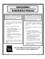 Предварительный просмотр 1 страницы Maytag MDG50PNH Installation Manual