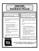 Maytag MDG76PC Installation Manual предпросмотр