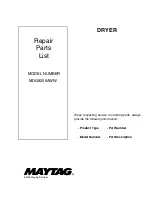 Предварительный просмотр 1 страницы Maytag MDG9206AWW Repair Parts List Manual