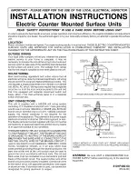 Preview for 1 page of Maytag MEC4430AAB - 30 Inch Electric Cooktop Installation Instructions Manual