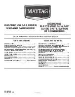 Предварительный просмотр 1 страницы Maytag MEDC215EW Use And Care Book Manual