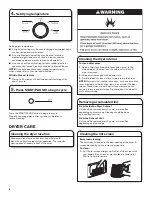 Предварительный просмотр 8 страницы Maytag MEDP475EW Use And Care Manual