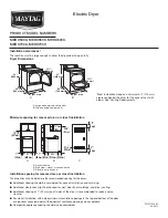 Maytag MEDX500X Dimension Manual предпросмотр