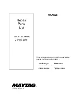 Предварительный просмотр 1 страницы Maytag MEP5775BAF - 30in Electric Range Repair Parts List Manual