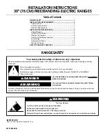 Maytag MER7662WQ - Ceramic Range Installation Instructions Manual preview