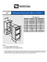 Maytag MEW5627DDB - 27 Inch Electric Double Wall Oven Dimensions предпросмотр