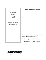 Maytag MEW6627DDW - Electric 27 in. Double Wall Oven Repair Parts List Manual предпросмотр