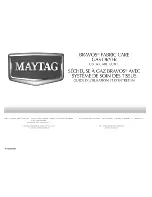 Предварительный просмотр 1 страницы Maytag MGDB700VQ - R BravosR Gas Dryer Use And Care Manual