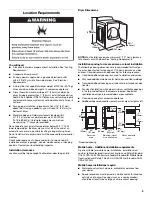 Preview for 3 page of Maytag MGDB800VU - Bravos Steam Gas Dryer Installation Instructions Manual