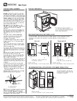 Предварительный просмотр 1 страницы Maytag MGDE900V Dimension Manual