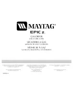 Maytag MGDZ400TQ - 27" Gas Dryer Use And Care Manual предпросмотр