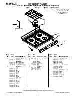 Maytag MGR5775QDB - 30" Gas Range Parts Manual предпросмотр